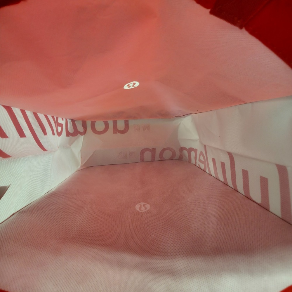 Lululemon Tote Lot of 2 Red White Christmas Holiday Reusable Shopping Gym Yoga - Picture 11 of 16
